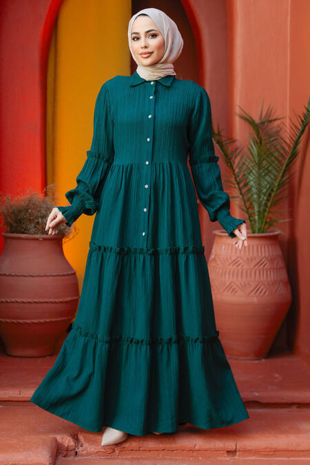 Emerald Green Modest Long Dress 4421ZY